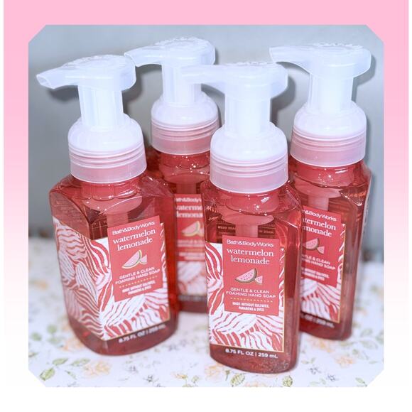 Bath & Body Works Watermelon Lemonade 8.75oz Gentle Clean Foaming Hand Soap x4 - Picture 1 of 4